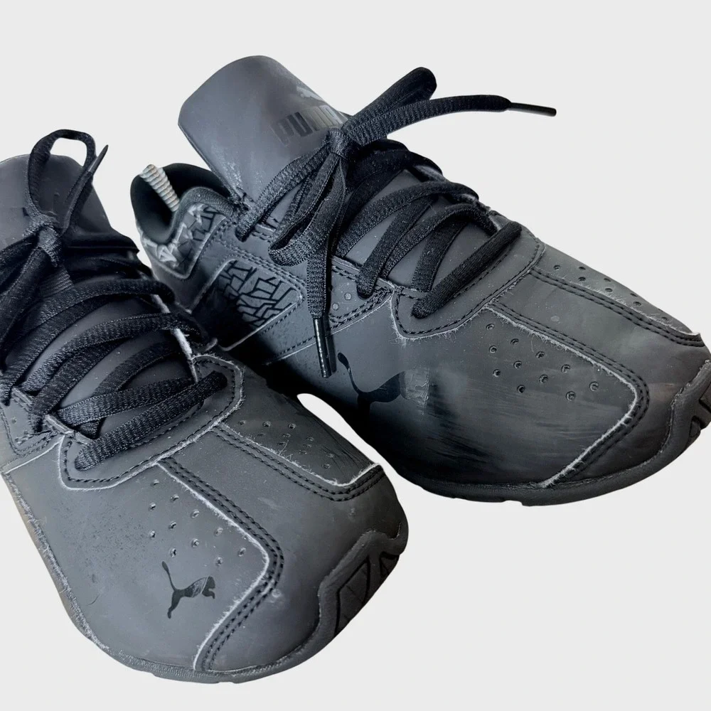 Puma‎ Tazon 6 Fracture Sneakers Boys 5C Black Athletic Running Shoes Activewear